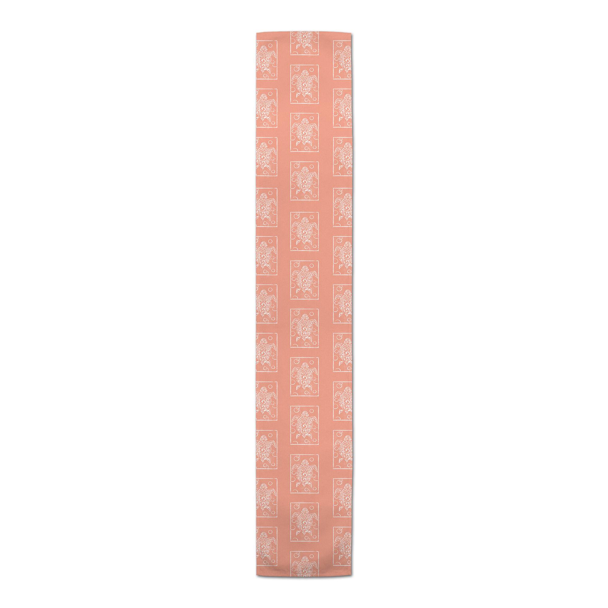 72" Coral Sea Turtle Stamp Indoor/Outdoor Table Runner